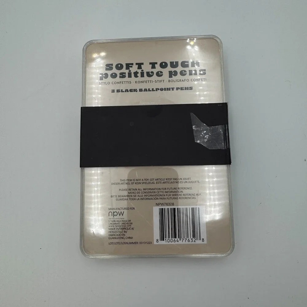 NPW Soft Touch Positive Pens 3 Pack‎ Black Ink Ballpoint Motivational